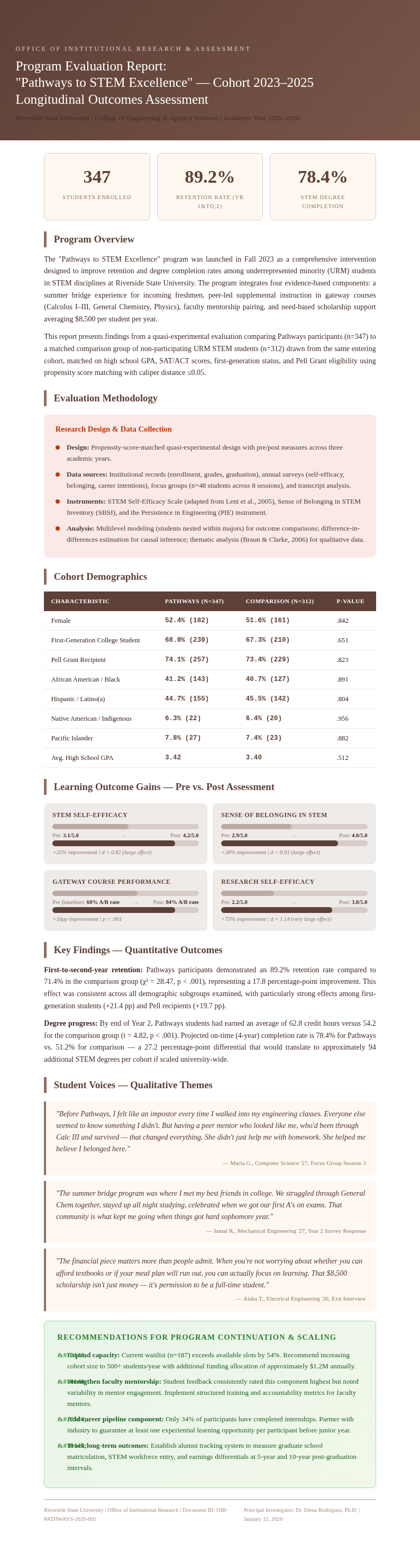 Educational program evaluation case study